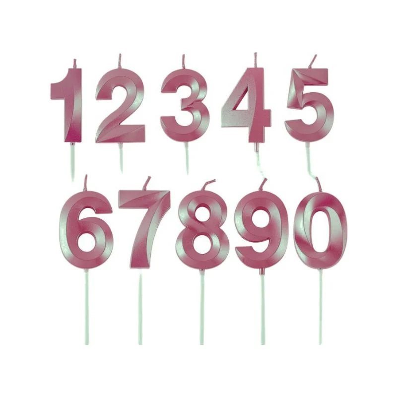 Number Candles 3D Rose Gold